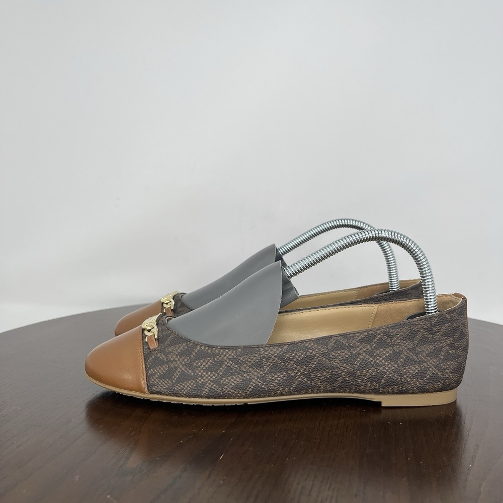 Michael Kors MK Shoes‎ Women's 6M Brown Ballet Flats Ballerina Slip On Logo